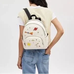 Coach | Bags | Coach White Backpack With Space Design | Poshmark